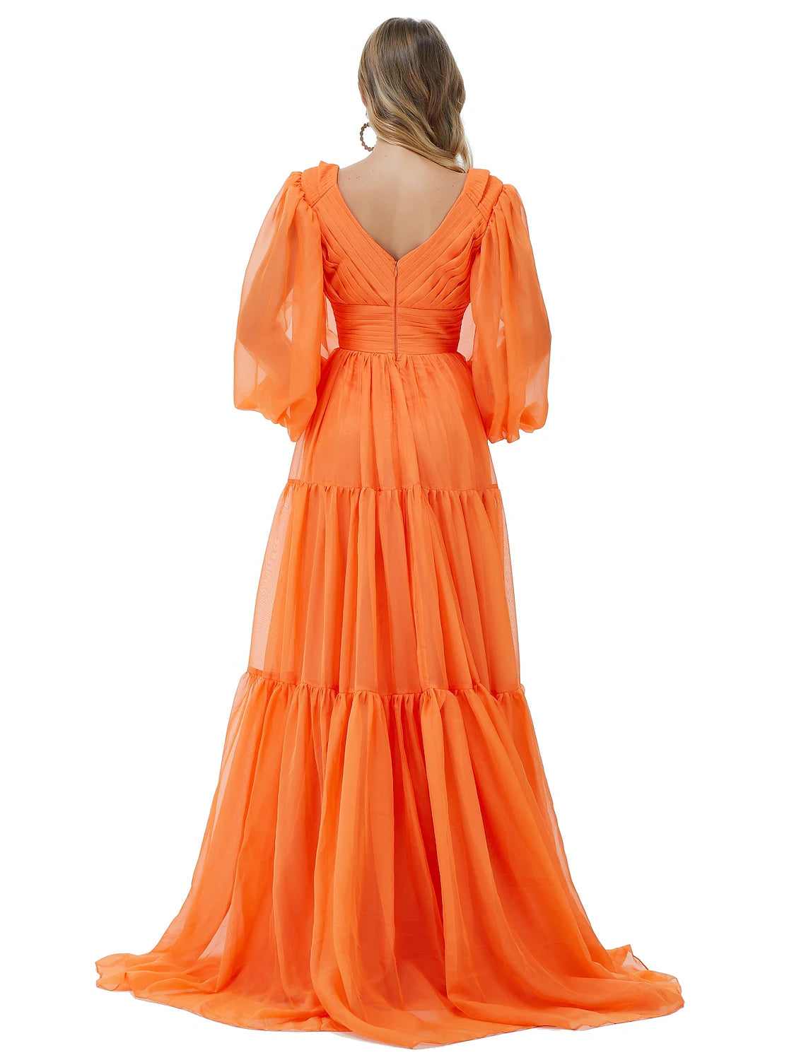 Wholesale  A-Line Prom Dresses Sexy Dress Party Wear Formal Evening Sweep / Brush Train Long Sleeve V Neck Chiffon with Ruched